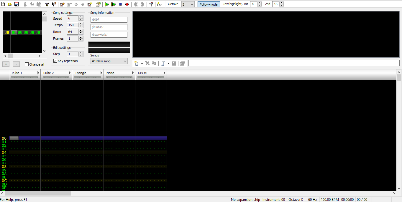 FamiTracker's interface s